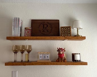 Handcrafted Wooden Floating Shelves