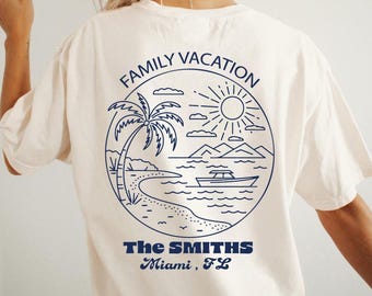 Custom Family Vacation Shirt, Comfort Colors Beach Trip T-Shirt, Family Trip Matching Shirts, Summer Holiday Tee