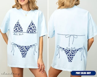 Comfort Colors® Coastal Bachelorette Shirts, Leopard Bikini Graphic Girls Trip Shirt, Girls Beach Party Tees, Bikini Bachelorette Shirt