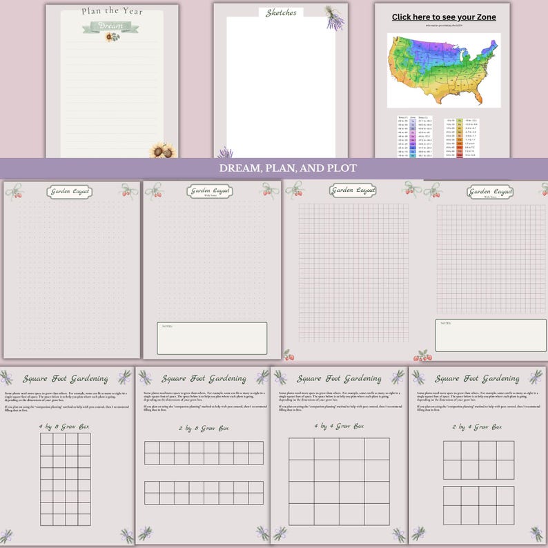 Garden Planner Printable Vegetable Planning Template Digital Gardening ...