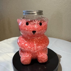 Tarro con forma de osito de peluche y diamantes de imitación planos de 3 mm que brillan en la oscuridad.