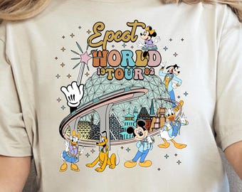 Epcot World Tour Shirt, Vintage Disneyworld Epcot Mickey and Friends Shirt, Epcot World Tour Shirt, Family Vacation Shirt