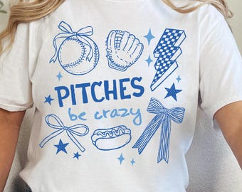 Pitches Be Crazy Baseball Supporter Shirt, Baseball Mom Shirt, Baseball Fan Tee, Funny Baseball T-Shirt, Sports Fan Shirt