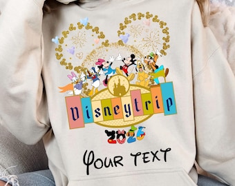 Custom Disney Trip 2026 Hoodie, Personalized Disneyland Hoodie, Matching Family 2026 Trip Hoodie, Disney World Family Vacation Hoodie
