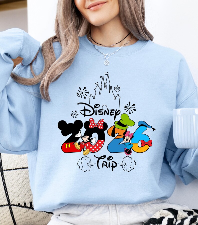 Disney Trip 2026 Sweatshirt, Family Matching Disney Vacation Sweater, Disneyland Magic Kingdom Sweater, Disneyworld Family Trip Sweatshirt immagine 9