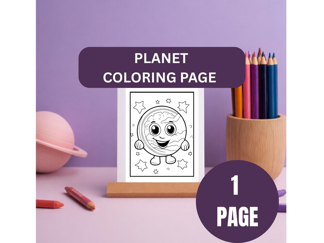 Planet Coloring Page for Kids – Space Adventure, Printable Activity ...