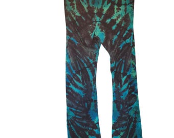 Hand-dyed reverse dyed Old Navy brand upcycled XL 100%cotton boot-cut yoga pants.
