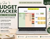 2026 Budget Tracker Google Sheets Template | Monthly Finance Planner (Digital Download)