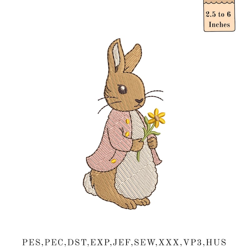 Rabbit Embroidery Machine Designs, Vintage Bunny, Easter Rabbit With ...