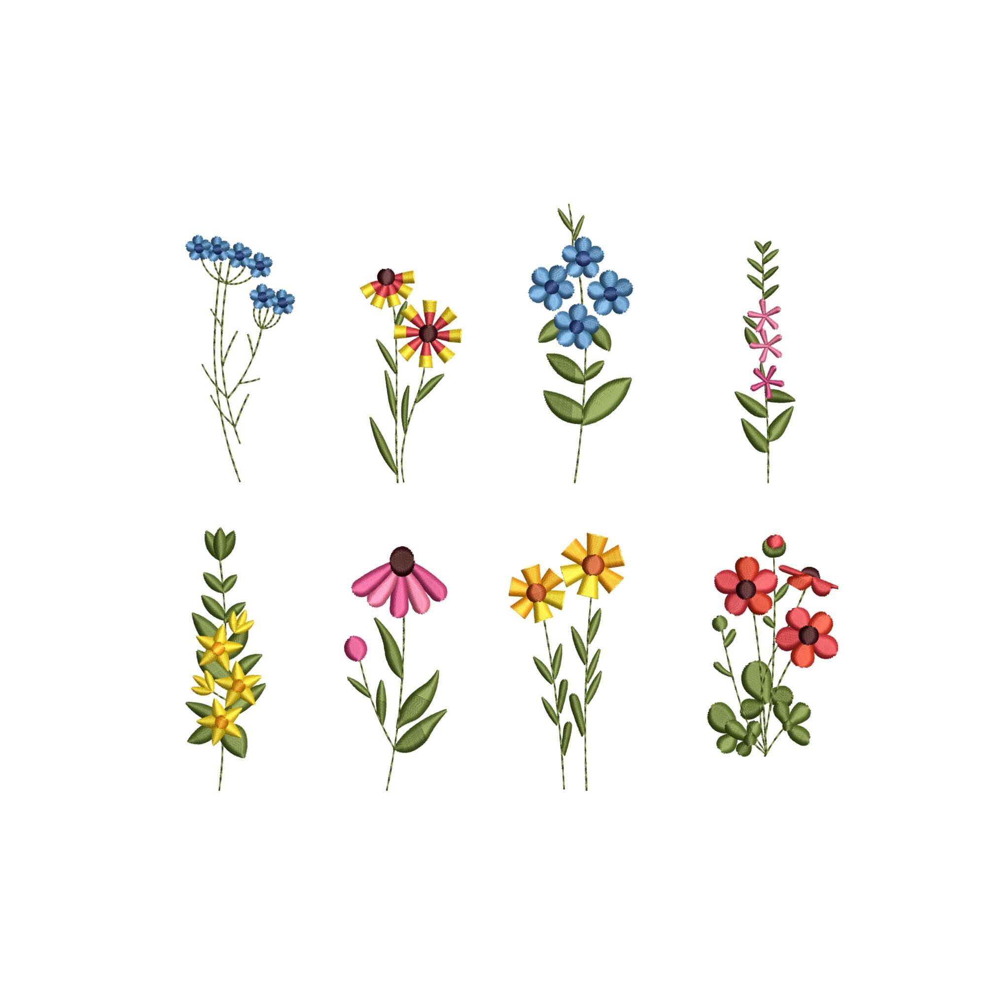 Mini Floral Machine Embroidery Design Bundle, Flower Designs, Satin ...