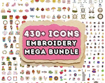 430+ Mini Embroidery Designs Mega Bundle, Machine Embroidery Files, Small Icon Designs, Multi Format Multi Size, Instant Download