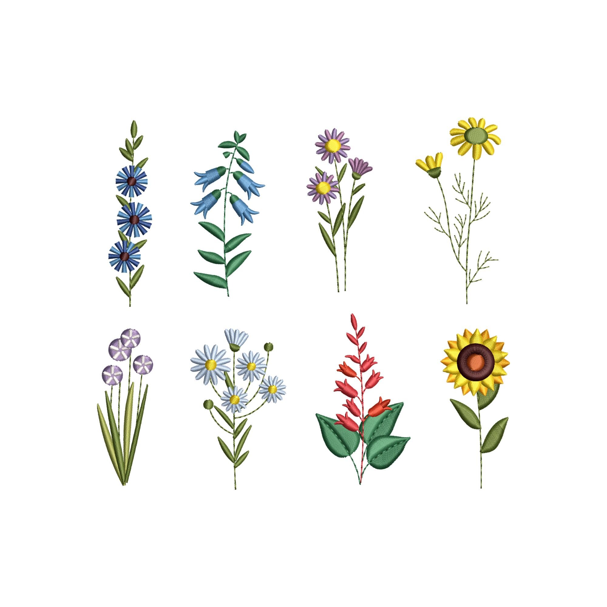 Mini Floral Machine Embroidery Design Bundle, Flower Designs, Satin ...