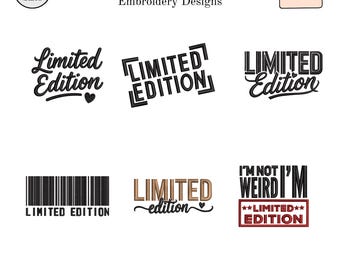 Limited Edition Machine Embroidery Bundle, 6 Funny Quote Shirt Machine Designs, Not Weird Barcode, 6 Sizes, PES DST VP3, Instant Download
