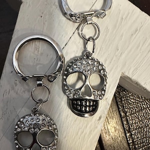 Handmade Boot Charm- Rhinestone Skull - removable and reusable