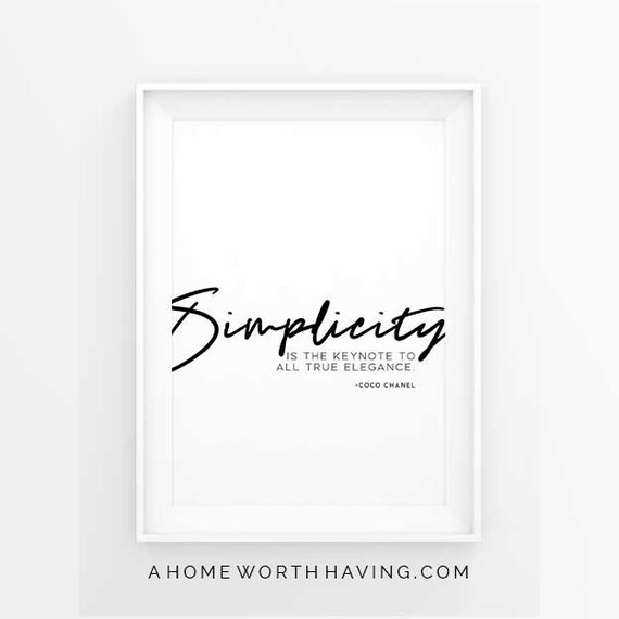 Items Similar To Coco Chanel Quote Simplicity Is The