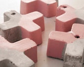 Cement cross ornaments. Modern minimalist in vogue design. Set of 5