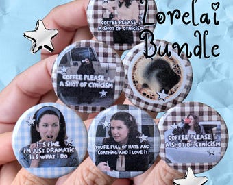 Lorelai Inspired 1.25" Pinback Button Bundle