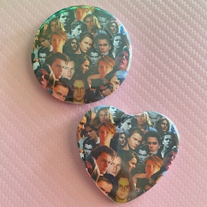 River Phoenix Heart Shaped Button