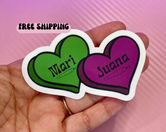 Marijuana Love | Sticker | Laptop Decal | Free Shipping | Weed Sticker | Weed | Glitter Sticker | Holographic Sticker |