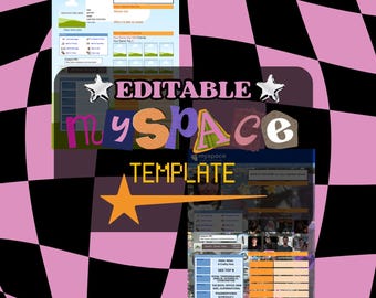 Plantilla Canva 100 % editable para Myspace (descarga digital)