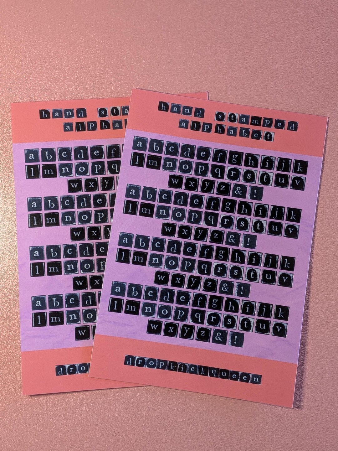 Hand Stamped Letters Sticker Sheet - Etsy