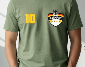 Camiseta de aficionado al fútbol alemán, camiseta de seguidor del fútbol alemán, camiseta estilo jersey de fútbol, camiseta para el día del partido, regalo para el aficionado alemán