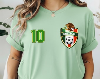 Camiseta de aficionado al fútbol mexicano, camiseta de seguidor del fútbol mexicano, camiseta estilo jersey de fútbol, camiseta para el día del partido, regalo para el aficionado mexicano