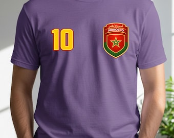 Camiseta de aficionado al fútbol de Marruecos, camiseta de seguidor del fútbol de Marruecos, camiseta estilo jersey de fútbol, camiseta para el día del partido, regalo para el aficionado de Marruecos