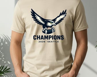 Camiseta de fanático del fútbol americano de Seattle, camiseta vintage de campeones, regalo para el día del partido, camiseta deportiva unisex con estampado, camiseta Gildan 5000