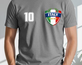 Camiseta de aficionado al fútbol italiano, camiseta de seguidor del fútbol italiano, camiseta estilo jersey de fútbol, camiseta para el día del partido, regalo para el aficionado italiano