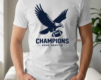 Camiseta de fanático del fútbol americano de Seattle, camiseta vintage de campeones, regalo para el día del partido, camiseta deportiva unisex con estampado, camiseta Gildan 5000
