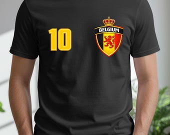 Camiseta de aficionado al fútbol belga, camiseta de seguidor del fútbol belga, camiseta estilo jersey de fútbol, camiseta para el día del partido, regalo para el aficionado belga