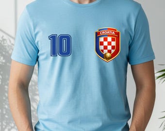 Camiseta de aficionado al fútbol de Croacia, camiseta de seguidor del fútbol de Croacia, camiseta estilo jersey de fútbol, camiseta para el día del partido, regalo para el aficionado de Croacia