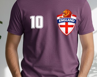 Camiseta de aficionado al fútbol inglés, camiseta de seguidor de Inglaterra, camiseta estilo jersey de fútbol, camiseta para el día del partido, regalo para el aficionado inglés