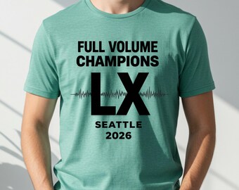 Camiseta de Campeones LX 2026 de Volumen Completo, Camiseta Gráfica para el Día del Partido de Fútbol, Ropa Unisex para Fans, Camiseta Deportiva para Público Ruidoso