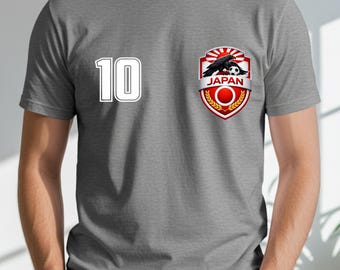 Camiseta de aficionado al fútbol japonés, camiseta de seguidor del fútbol japonés, camiseta estilo jersey de fútbol, camiseta para el día del partido, regalo para aficionados de Japón