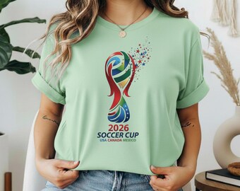 Camiseta de la Copa Mundial de Fútbol 2026 de EE. UU., Canadá y México I Camiseta para aficionados al fútbol I Camiseta del Torneo Mundial 2026 I Regalo para amantes del fútbol I Camiseta de fútbol de EE. UU.