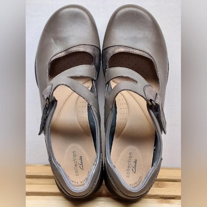 Clarks Roseville Mary Jane gris oscuro para mujer, talla 10 imagen 8