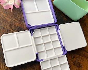 Portable Foldable Mini Watercolour Palette, Compact Travel Palette for Artists, Students and Plein Air Painting, Personalized, Empty
