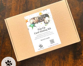 DIY Pop-Up Dog Card Kit – 3D Greeting Card Craft Set – Make Your Own Funny Dog Cards – Paper Craft Kit for Dog Lovers