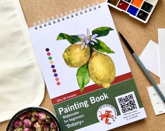 Watercolor Painting Kit for Beginners | Botanical Coloring Book Kit | DIY Art Kit with Paint & Brush | Creative Gift for Artists