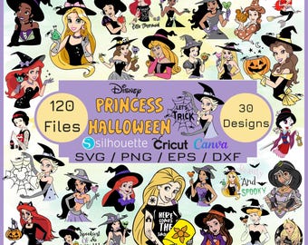 Princess Halloween Bundle Png, Coquette Princess Png, Disney Princess Png, Halloween Princess Png, Dis-ney Halloween, Cartoon Halloween Png