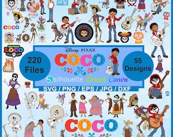 Coco PNG, Coco SVG, Coco clipart bundle, Miguel png svg, High Quality Coco images for birthday decorations, Cake toppers, shirts, and more