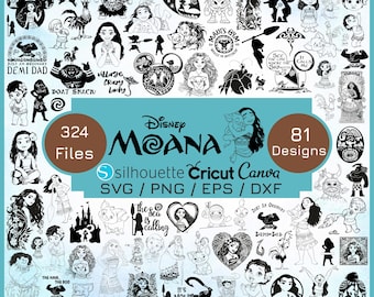 Moana svg bundle, Moana silhouette svg bundle, moana svg cut files, moana clipart, moana, cut files for cricut silhouette, Outline, svg, png