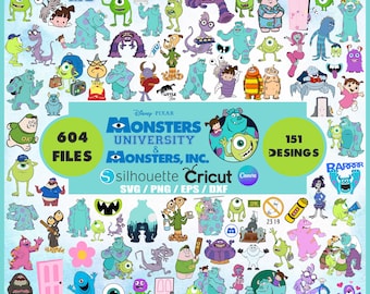 Monsters Inc clipart bundle, Monsters Inc svg cut files for Cricut / Silhouette, png, dxf, Monsters Inc png