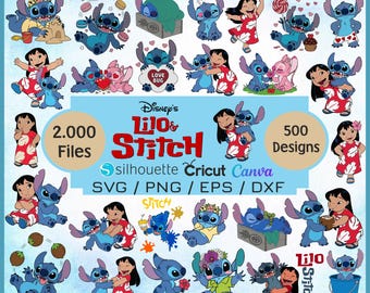 Más de 2000 archivos de Stitch, Stitch SVG, paquete de Stitch, Stitch PNG, imágenes prediseñadas de Stitch, Lilo y Stitch SVG, Cricut SVG, Silhouette SVG, Stitch en capas