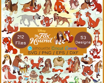Fox and the hound svg, fox hound svg, copper svg, tod svg, fox hound cricut, fox hound cutting file, fox svg, hound svg