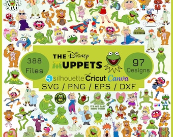 The Muppets SVG Bundle, baby muppets, KERMIT and friends, muppets cutting files, baby kermit , kermit svg, muppets for cricut , kermit png