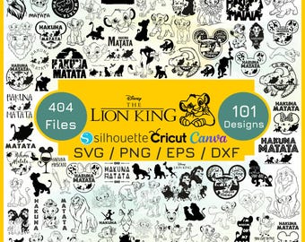 the Lion King outline Svg Bundle, Baby Simba Png Bundle, Lion King Svg Bundle, Svg Files for Cricut and Silhouette, Clipart Digital Download