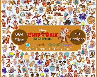 Chip and Dale Svg Bundle, High Quality Chip and Dale PNG, Clipart Files, SVG for cricut, Instant Download